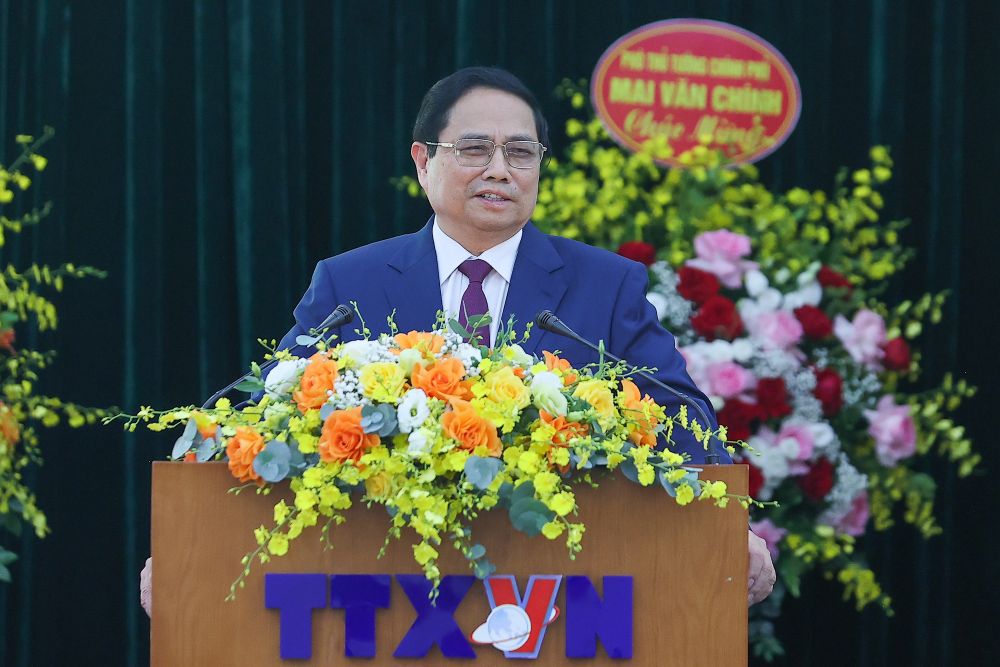 Politburo member and Prime Minister Pham Minh Chinh directed VNA to pioneer and take the lead on the Party's ideological front. Photo: Nhat Bac