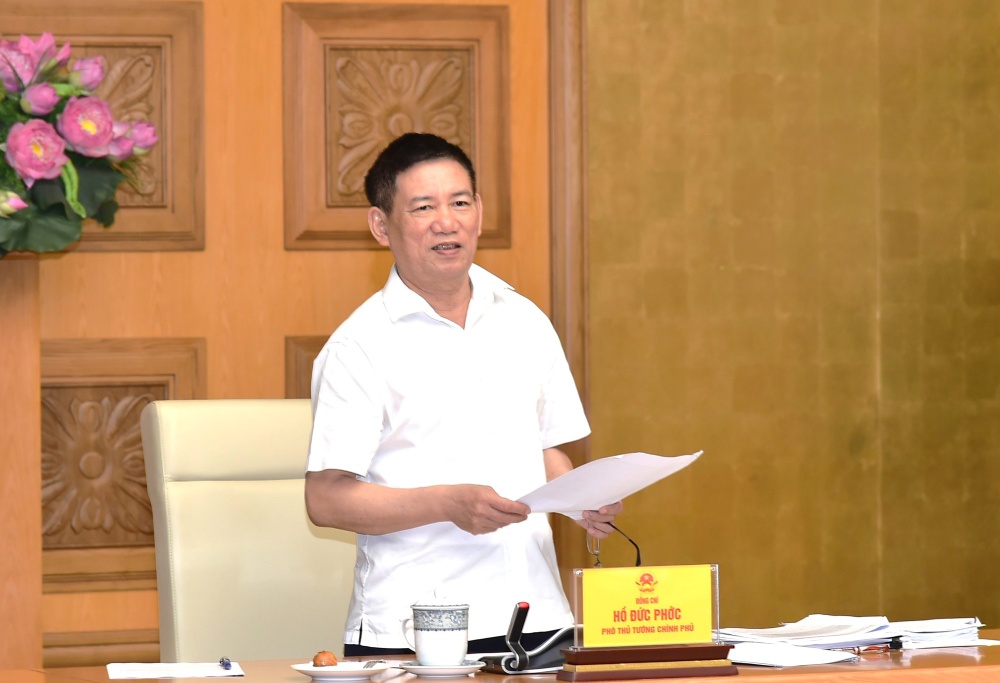 Deputy Prime Minister Ho Duc Phoc requested the decree to strictly implement the policy of not causing trouble, preventing harassment of people and businesses. Photo: VGP