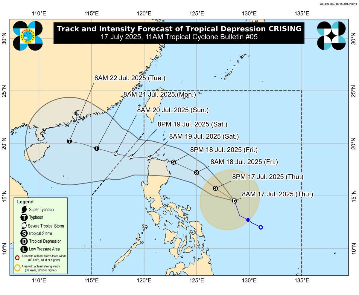Pronosticar el camino del tifon No. 3 Potencial de crising. Foto: Pagasa