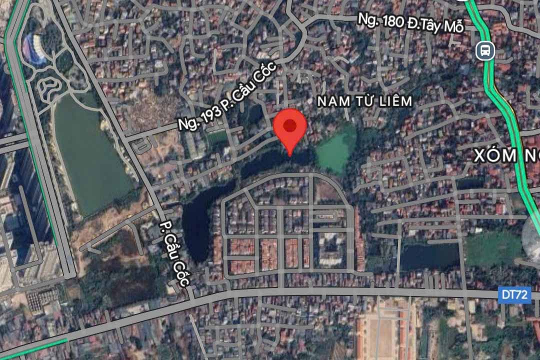 ハノイは、CAU COC Lake（Tay Mo Ward）の侵略を反映した情報を確認および処理するよう指示しました。写真：Googleマップ