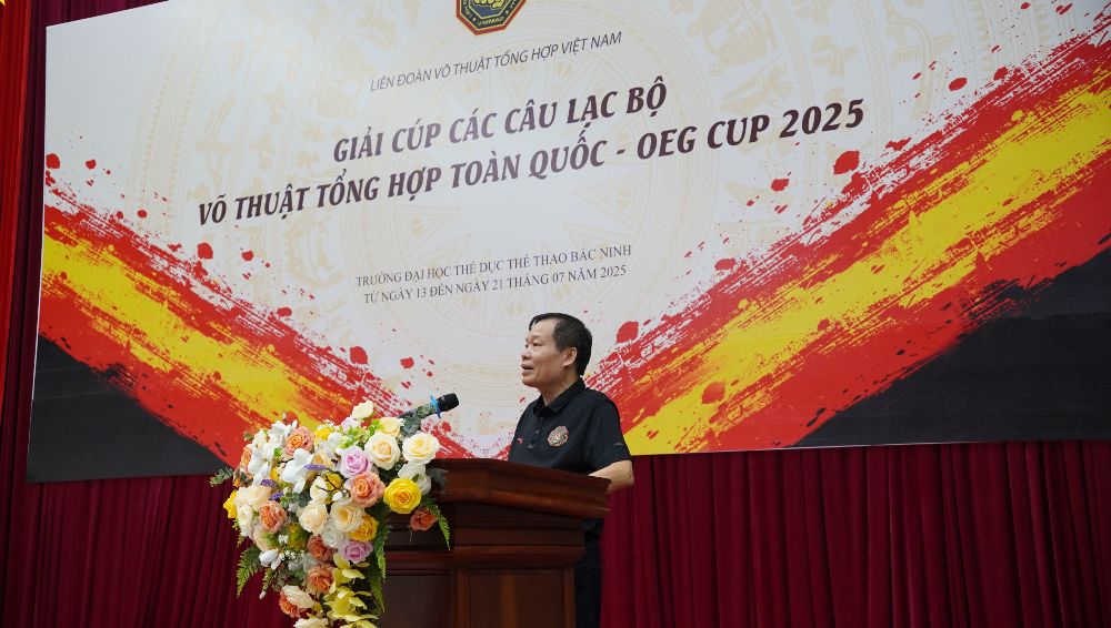 Ong Dao Gia Bao – Pho Chu tich thuong truc VMMAF phat bieu tai buoi le. Anh: MMA