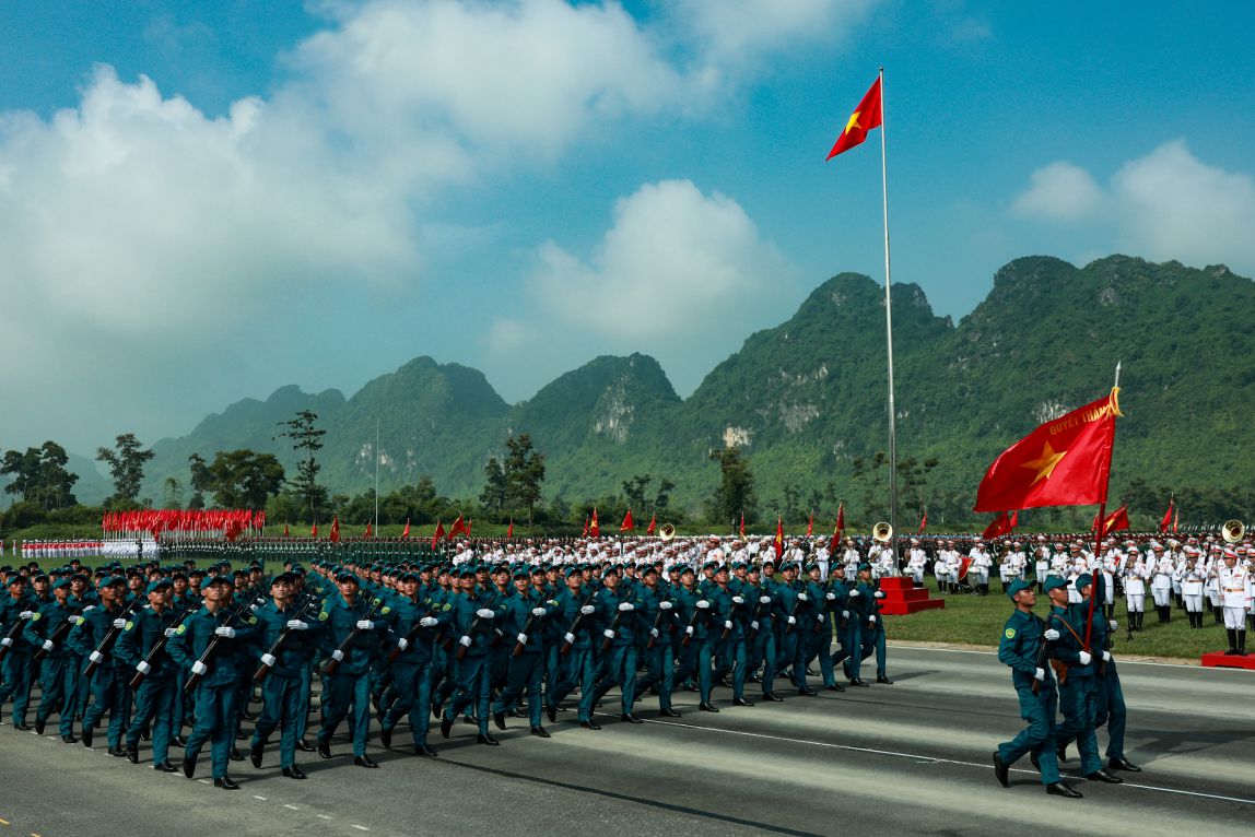 The parading and parade training blocks prepare for the 80th Anniversary of the August Revolution and National Day on September 2. Photo: Hai Nguyen