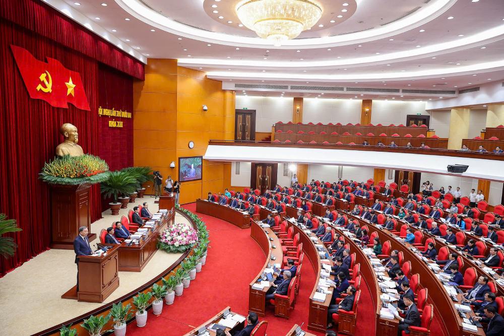 Toan canh Hoi nghi Trung uong lan thu 12 Ban Chap hanh Trung uong khoa XIII. Anh: Nhat Bac