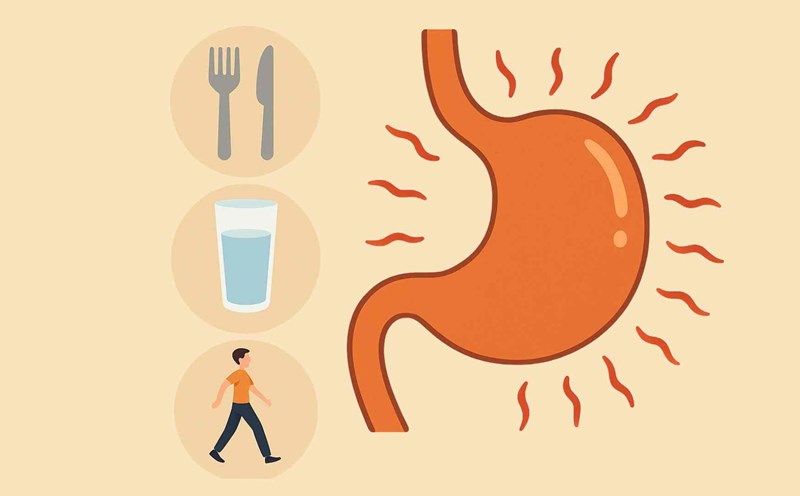 3 habits to help improve stomach pain. Graphic photo: Thai Anh