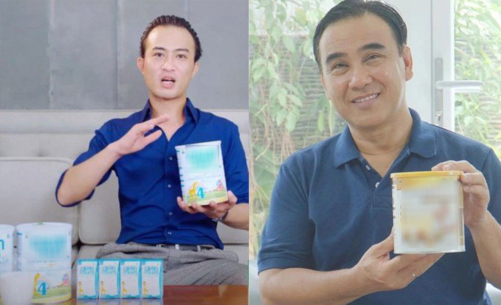 Actor Doan Duc Dam and MC Quyen Linh were reminded for advertising in violation of regulations. Photo cut from video