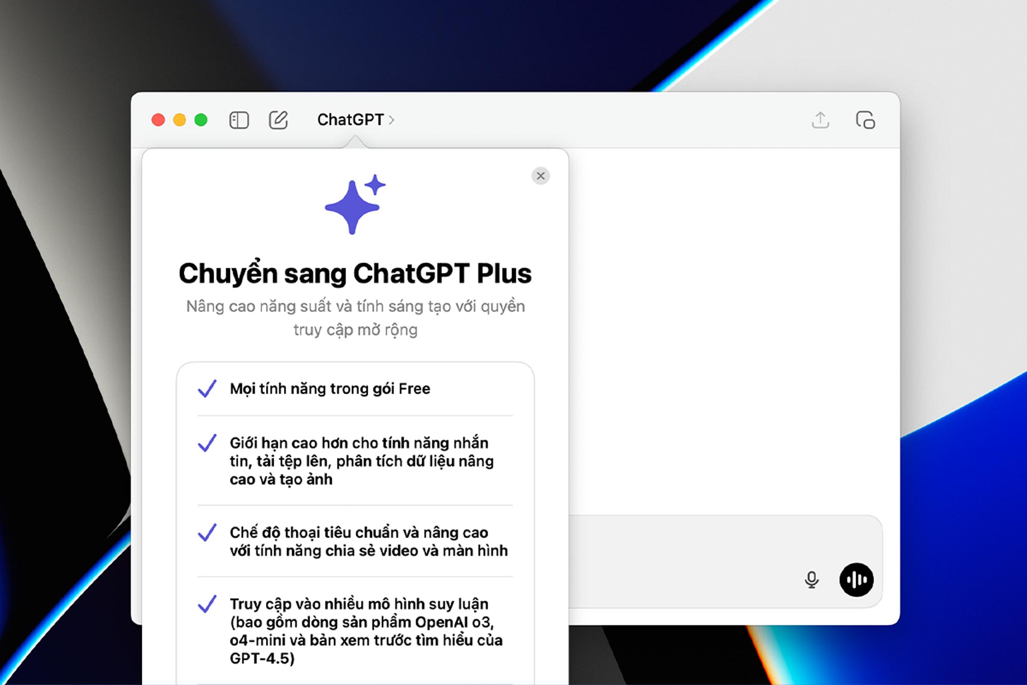 OpenAI bổ sung tính năng thông minh cho ChatGPT, chỉ có trên macOS