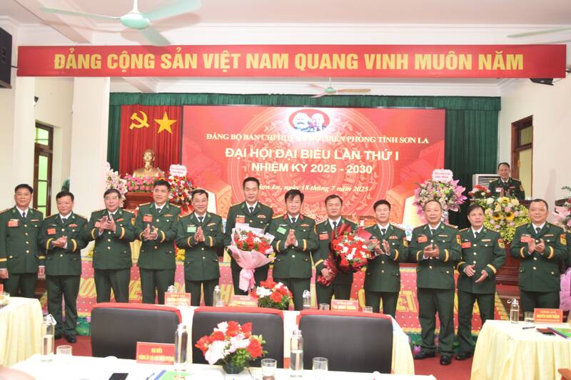 BCH Dang bo Ban Chi huy Bo doi Bien phong tinh Son La nhiem ky 2025-2030 ra mat Dai hoi. Anh: Truong Son