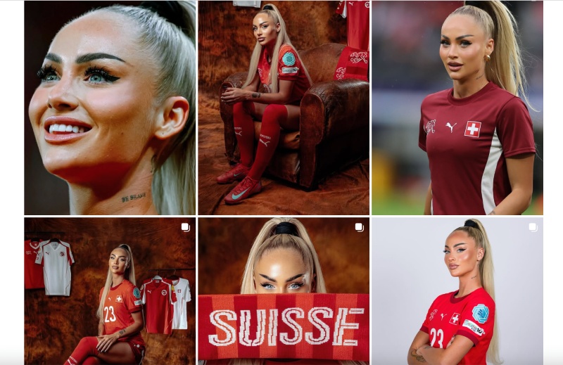 스위스 대표팀의 여자 축구 선수 알리샤 레만. 사진: 개인 페이지에서 캡처