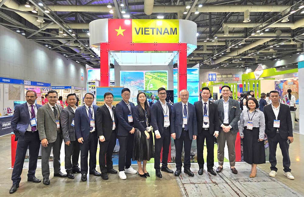 Gian hang chung cua nganh du lich Viet Nam tai hoi cho KITS 2025 o Han Quoc. Anh: Duc Hoa