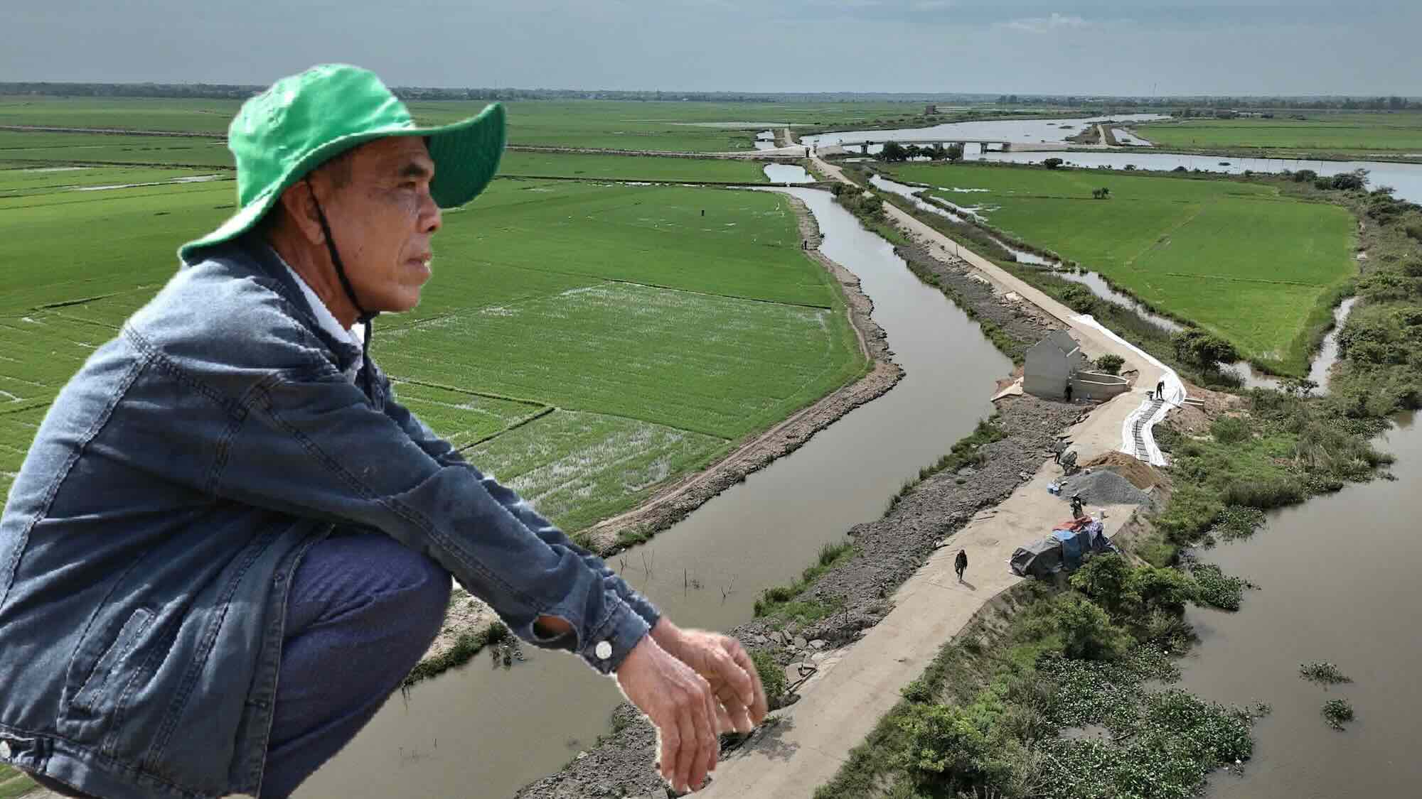 Farmers in low-lying areas of Quang Tri are restless as the dike is only temporary.