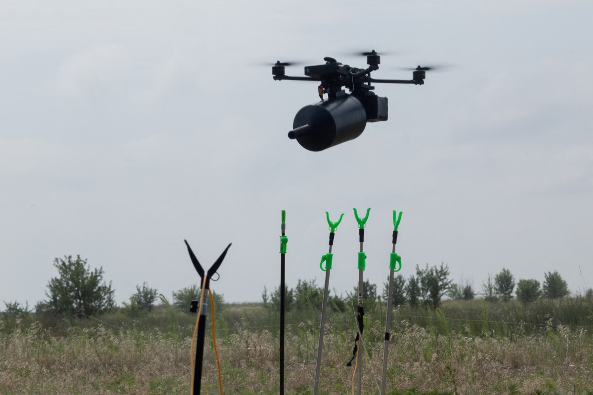 우크라이나 무인 항공기 시험 비행. 사진: AFP