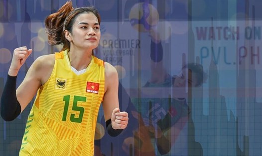 Chủ công bóng chuyền Vi Thị Như Quỳnh. Ảnh đồ họa: Tam Nguyên