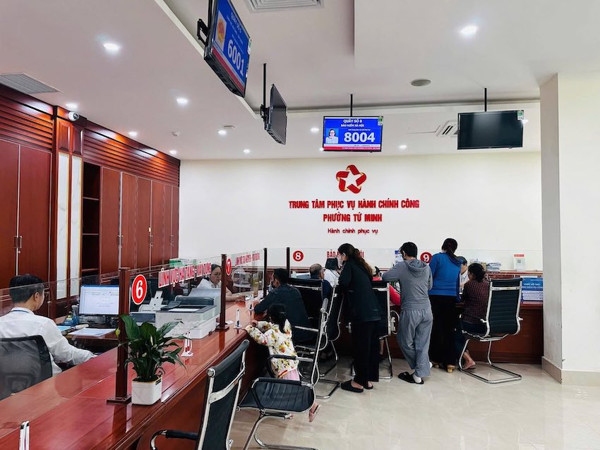 Phường Tứ Minh, TP Hải Phòng tổ chức cao điểm hỗ trợ người dân làm hồ sơ hưởng trợ cấp hưu trí xã hội. Ảnh: Phường Tứ Minh

