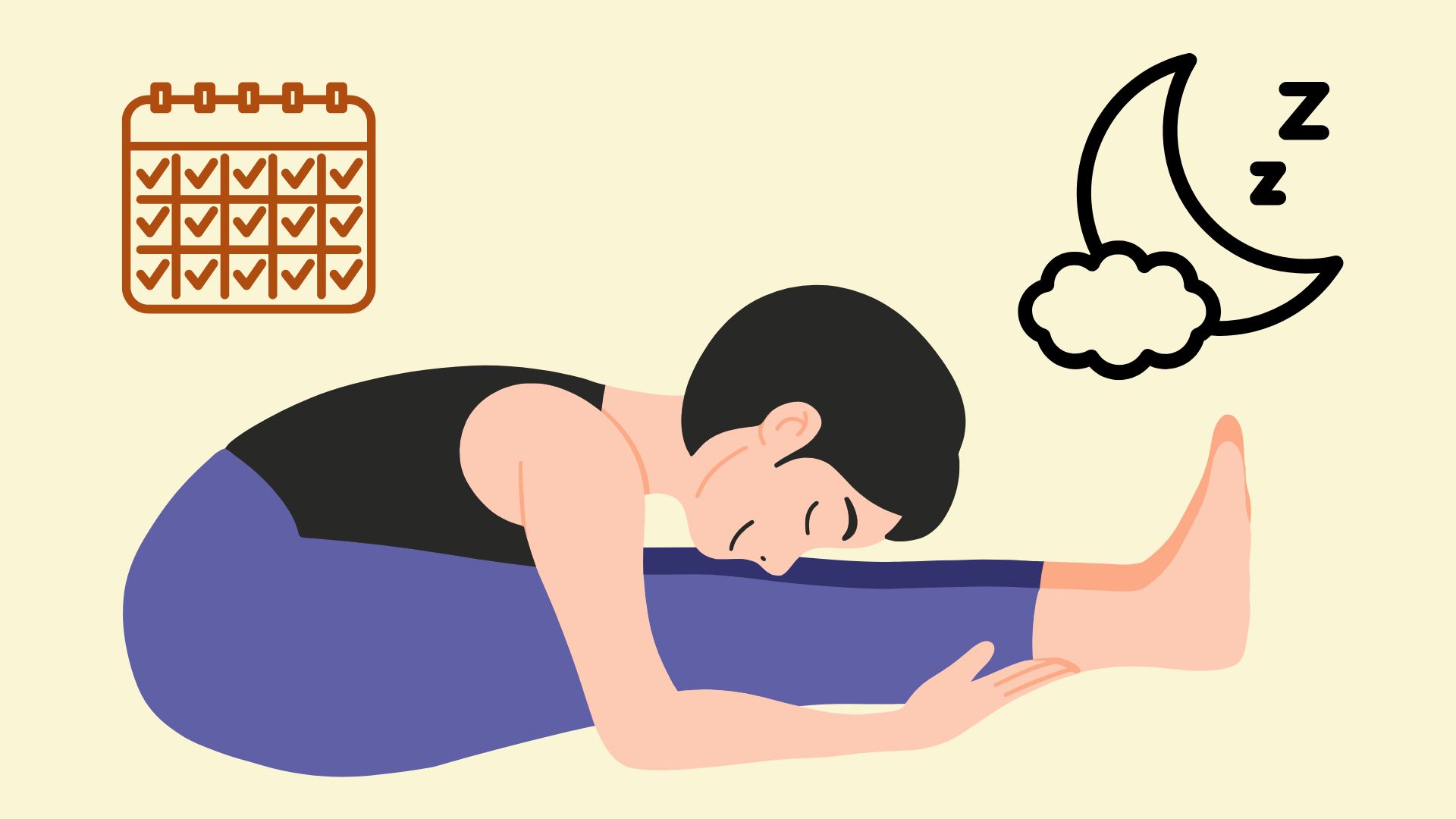 The habit of gently stretching before bed helps people after 40 sleep better. Graphics: Thanh Thanh