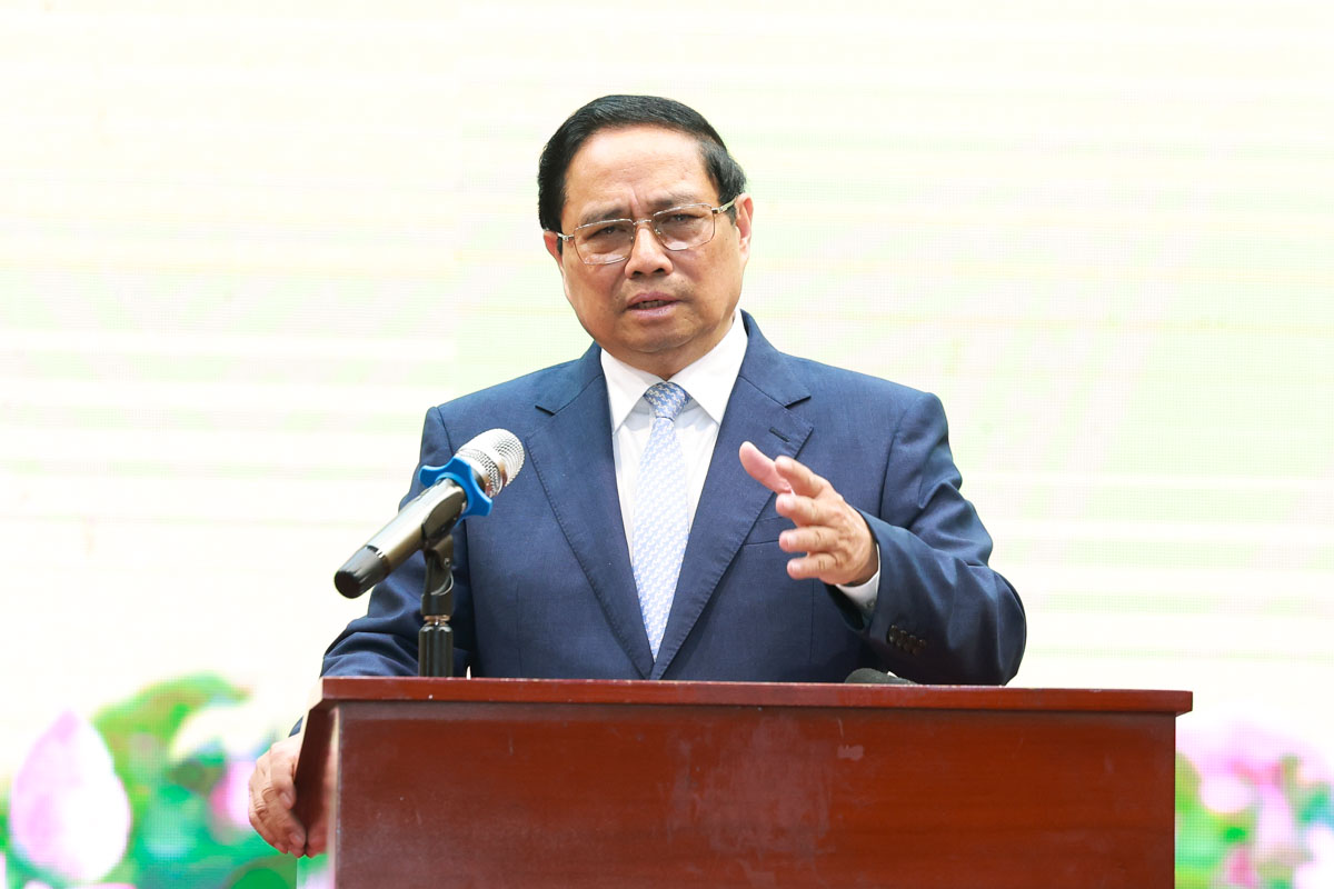 Thu tuong Chinh phu Pham Minh Chinh phat bieu chi dao. Anh: Hai Nguyen