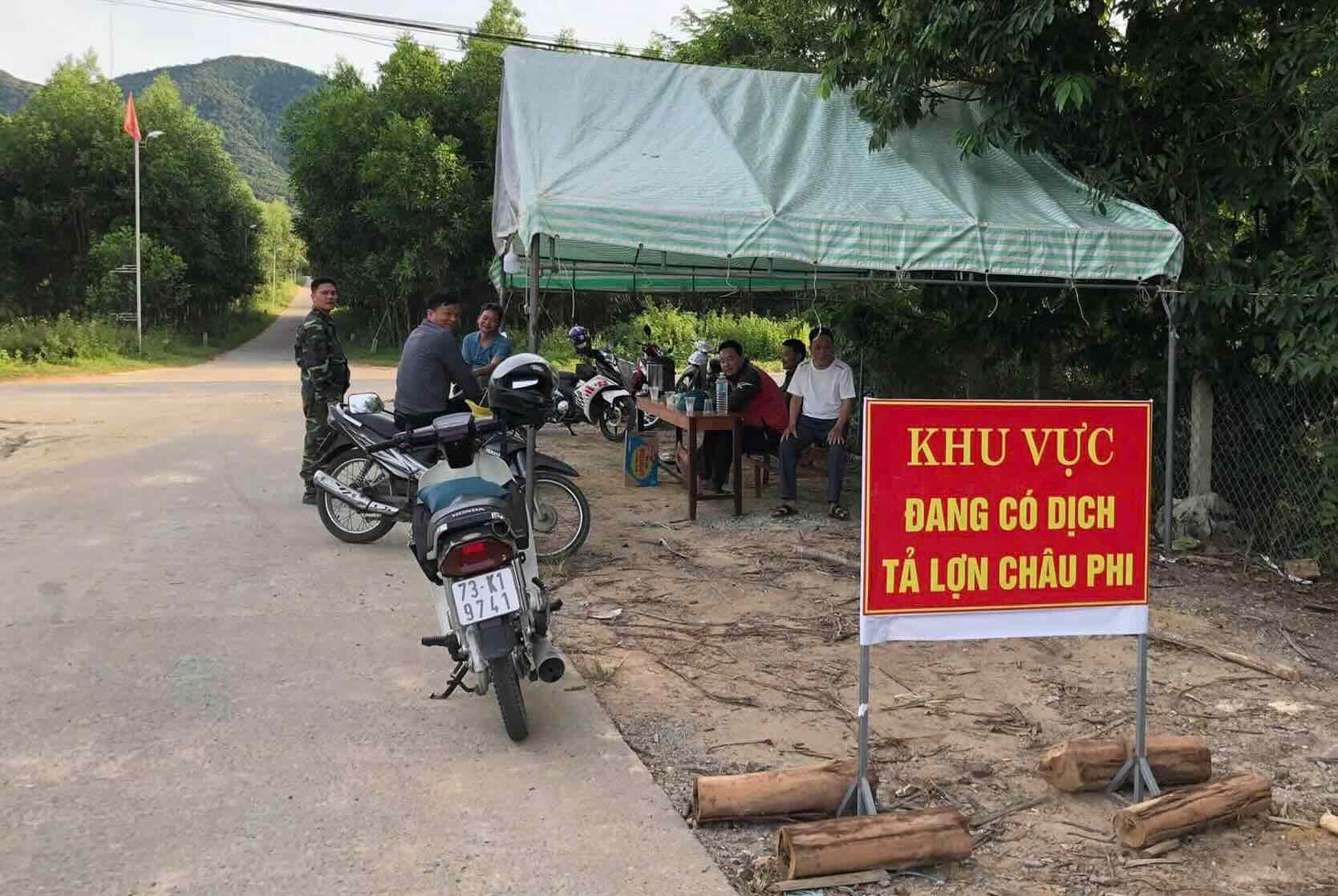 トゥエンホアコミューン人民委員会がアフリカ豚疫病の2つの管理拠点を設置。写真:ハイフー