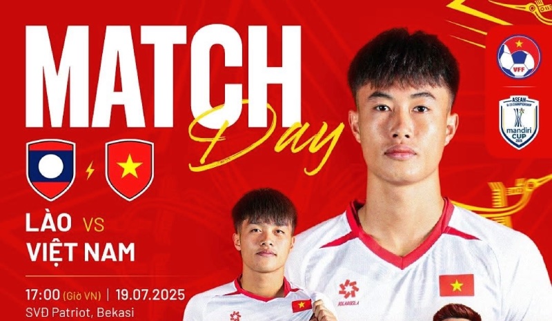 U23 Vietnam meets U23 Laos at the U23 Southeast Asian tournament. Photo: VFF