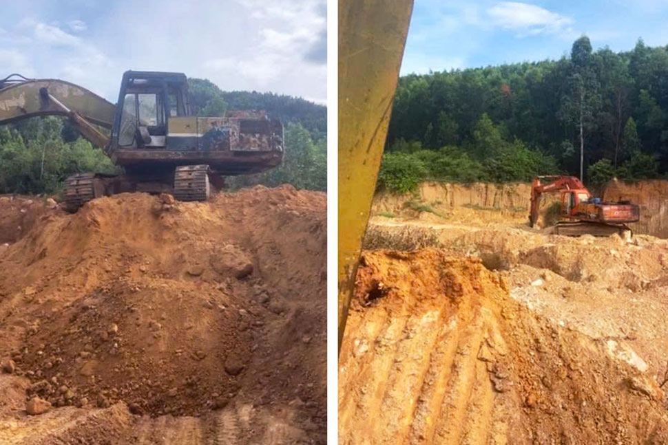 Gia Lai Xuan An 코뮌에서 발생한 불법 토지 채굴 현장. 사진: Nguyen Quang