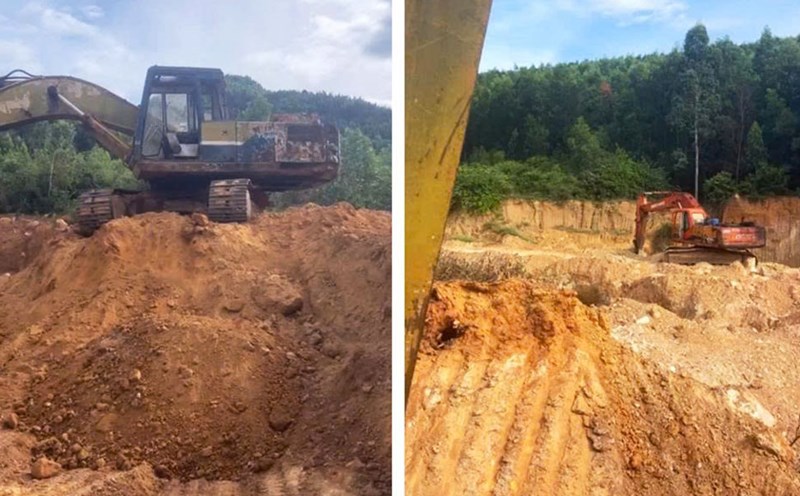 The scene of the illegal land exploitation case in Xuan An commune (Gia Lai). Photo: Nguyen Quang