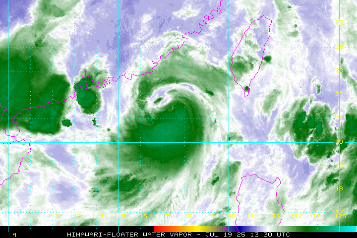 7월 19일 남중국해의 위파 태풍 사진: NOAA