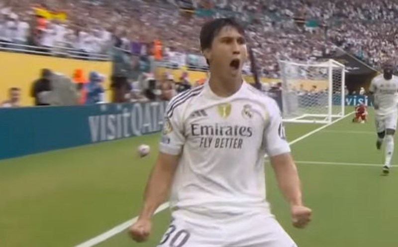 Real Madrid won 1-0 against Juventus. Photo cut from FPT Play video