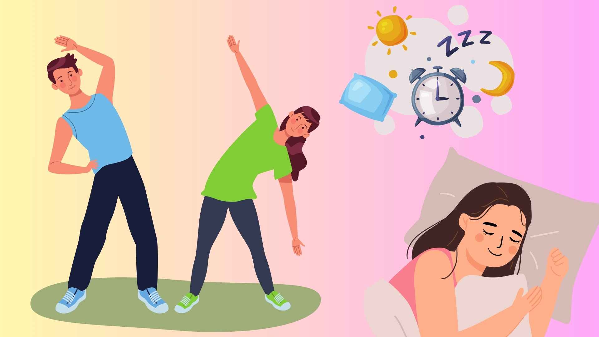 Exercising at the right time helps improve sleep and improve health. Graphics: Huyen Trang