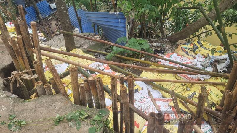Nhieu vi tri sat lo, dut gay duoc gia co tam thoi de dam bao an toan. Anh: Lam Thanh