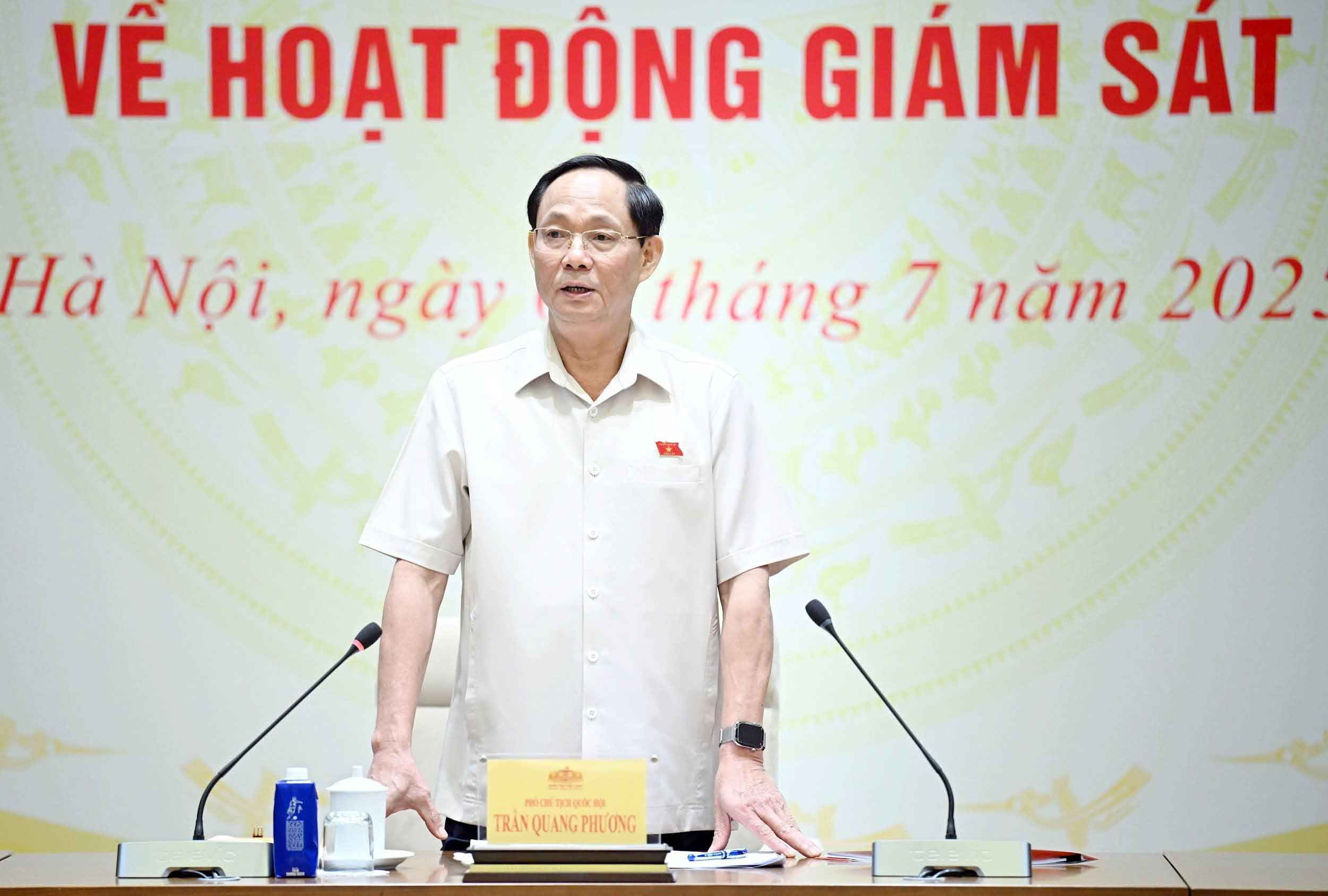Vice Chairman of the National Assembly Tran Quang Phuong requested to innovate the supervision activities of the National Assembly. Photo: Trung Thanh