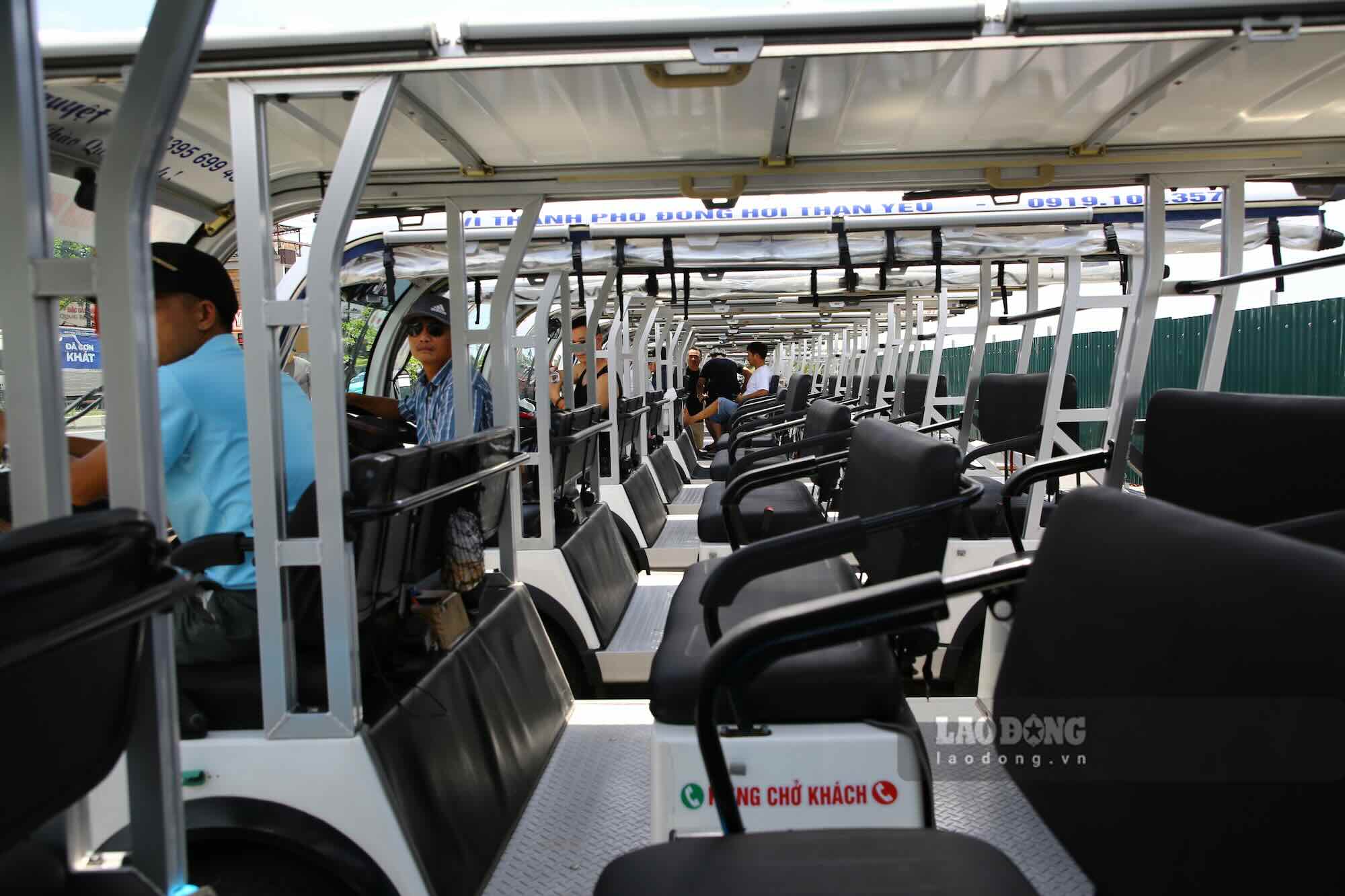 Nhieu lai xe dien o Quang Tri khong the tiep tuc don khach. Anh: Cong Sang