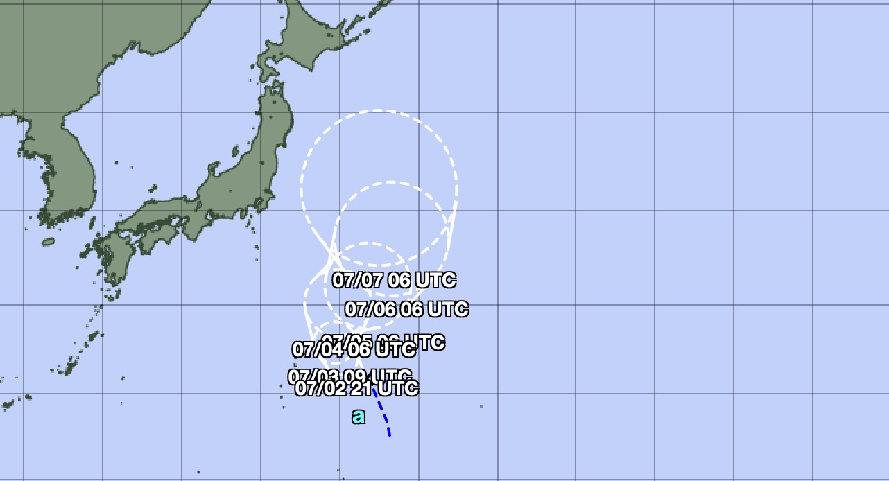 열대 저기압 A는 일본 기상청에서 감시하고 있으며 이번 주에 태풍으로 발달할 것으로 예상됩니다. 사진: 일본 기상청