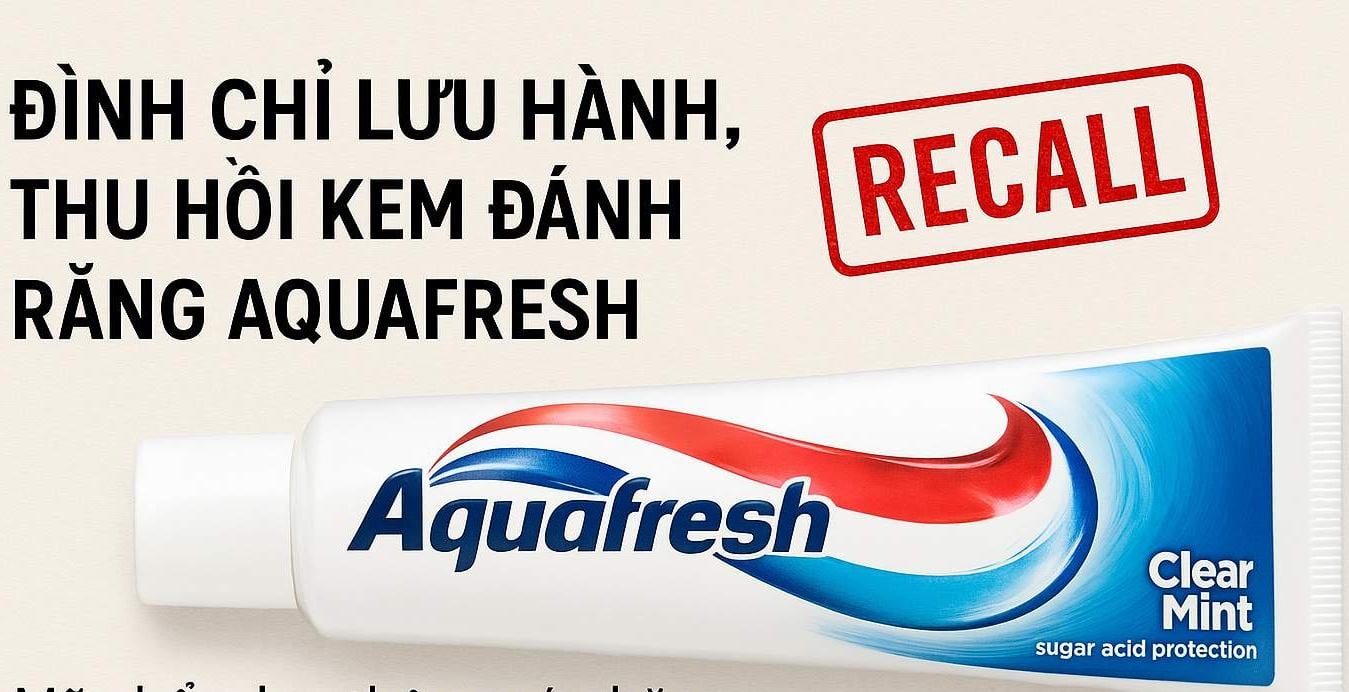 Suspend circulation and recall Aquafresh toothpaste. Photo AI