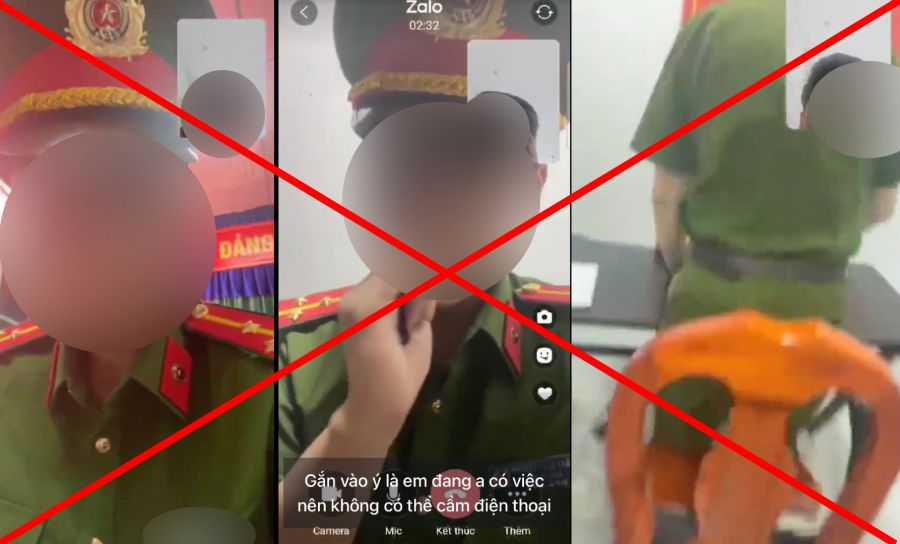 Một đối tượng giả mạo công an để lừa người dân làm thủ tục hành chính. Ảnh: Nhân vật cung cấp