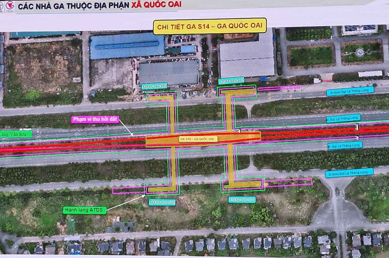 model of urban railway station No. 5 passing through Quoc Oai commune, Hanoi. Photo: Hoang Son