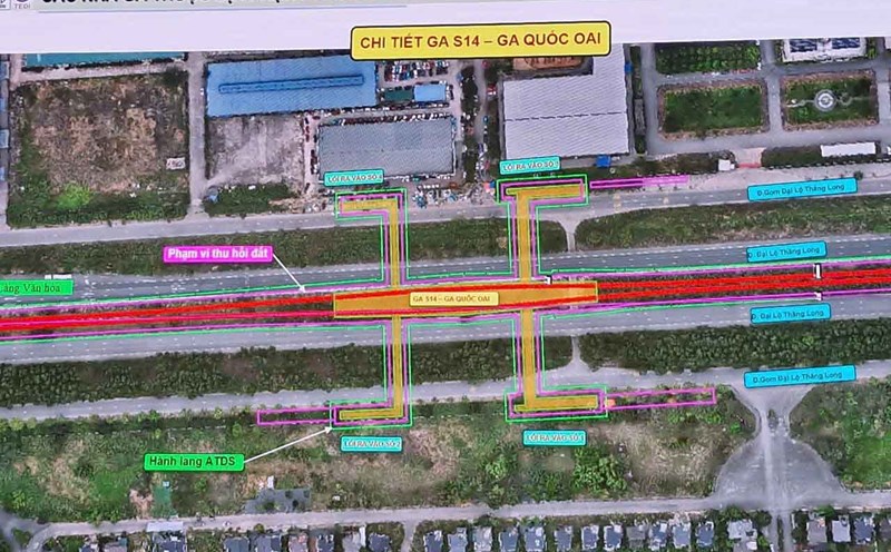 model of urban railway station No. 5 passing through Quoc Oai commune, Hanoi. Photo: Hoang Son