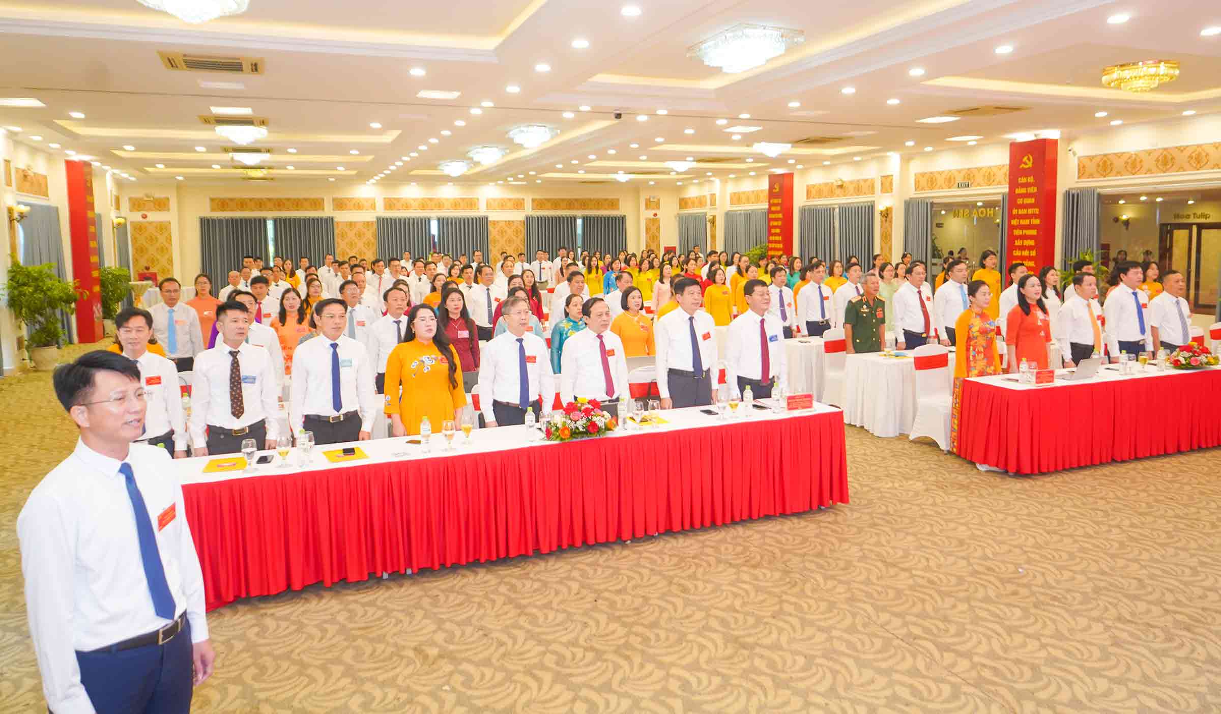 Cac dai bieu tham gia Dai hoi Co quan Uy Ban Mat tran To Quoc Viet Nam tinh Nghe An lan thu nhat, nhiem ky 2025 - 2030. Anh: Duy Chuong 