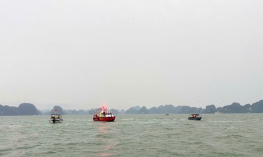 Quảng Ninh chạy đua với thời gian tìm kiếm các nạn nhân mất tích trong vụ tàu du lịch đắm trước khi bão số 3 Wipha vào vịnh Bắc Bộ. Ảnh: Trung tâm Truyền thông tỉnh Quảng Ninh