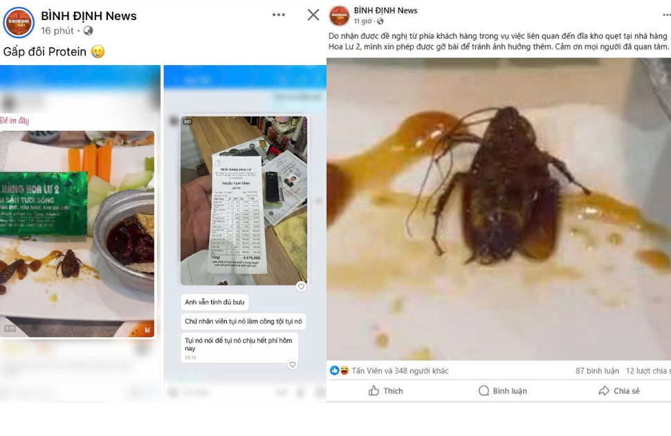 Trang Facebook “BINH DINH News” dang tai hinh anh, thong tin su viec. Anh chup man hinh