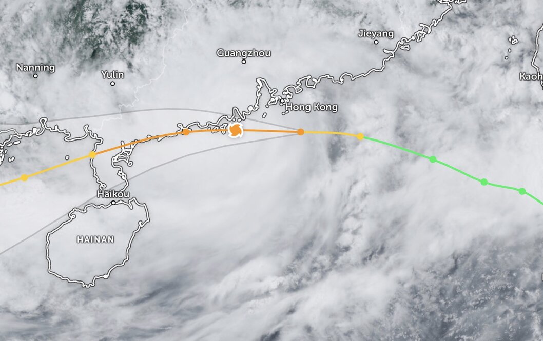 위파 태풍은 오늘(7월 20일) 오후와 저녁에 중국에 상륙할 것으로 예상됩니다. 사진: Zoom Earth