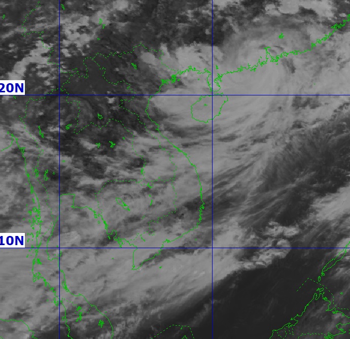 Typhoon No. 3 Wipha approaches mainland China. Satellite photo: NCHMF