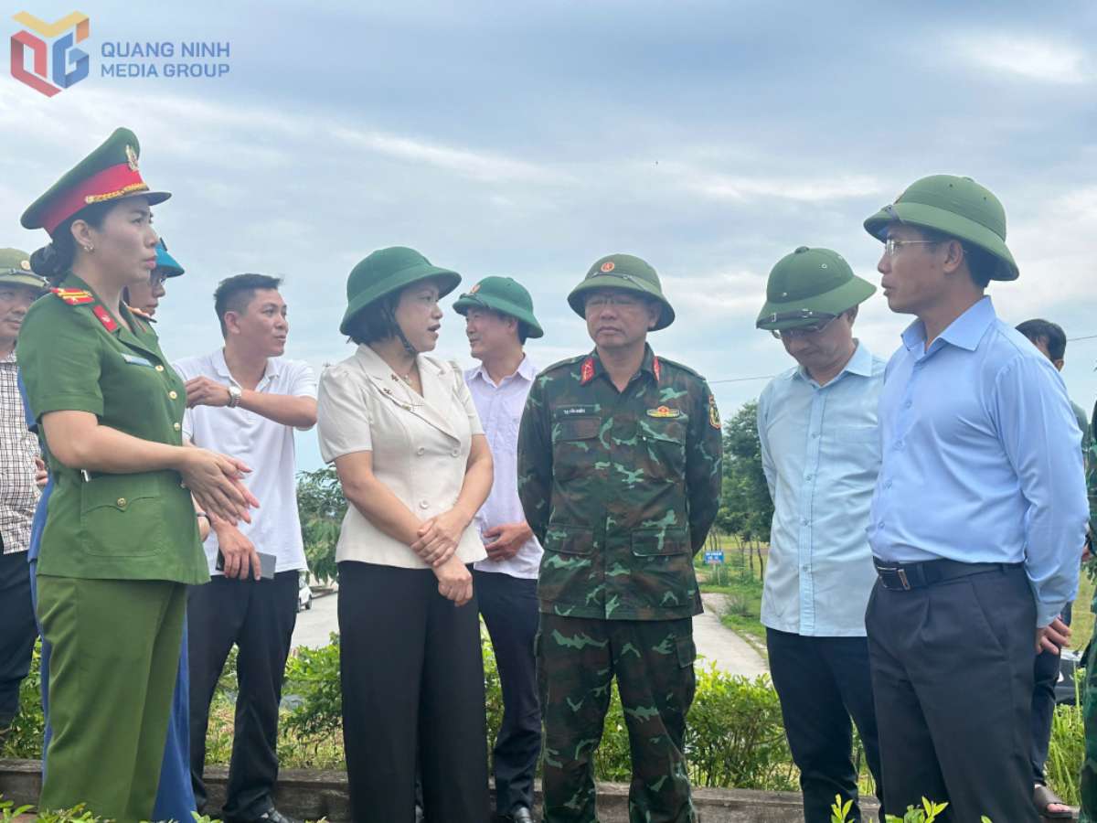 꽝닌성 인민위원회 위원장 Pham Duc An이 제3호 태풍 대응 준비 작업을 점검하고 있습니다. 사진: 꽝닌성 홍보 센터