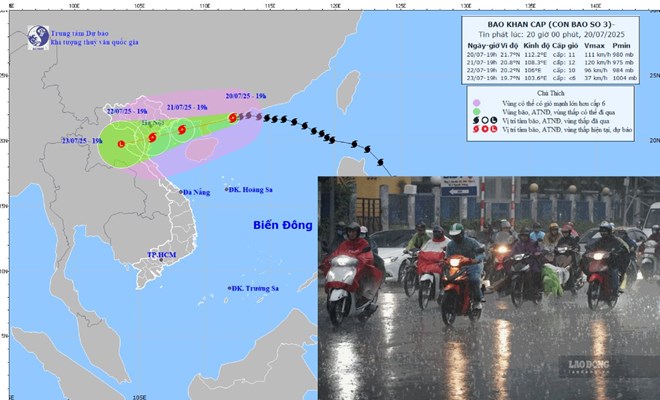 Bão số 3 Wipha giật cấp 14 sắp tăng tốc, dự báo mạnh lên trở lại