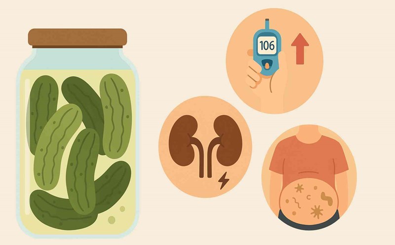 3 harmful effects of pickled cucumbers on people with a high glycemic index. Graphic photo: Hoang Loc