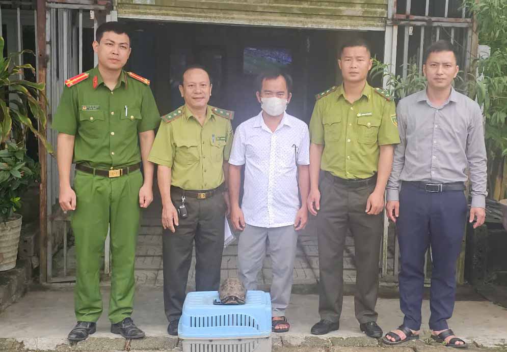 希少なクマの個体が、ヴークアン国立公園に引き渡されるために当局に引き渡されました。写真:ハイ・トゥアン.