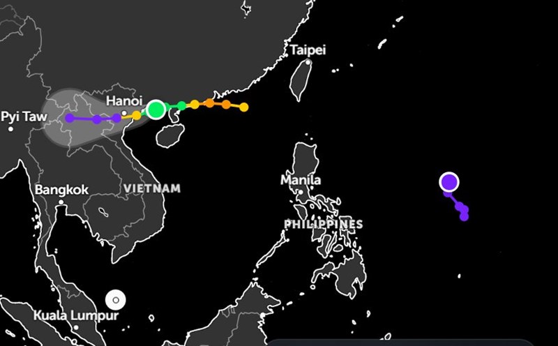 The new low pressure area has emerged near the site of Typhoon No. 3 Wipha, which formed near the Philippines. Satellite photo: Zoom