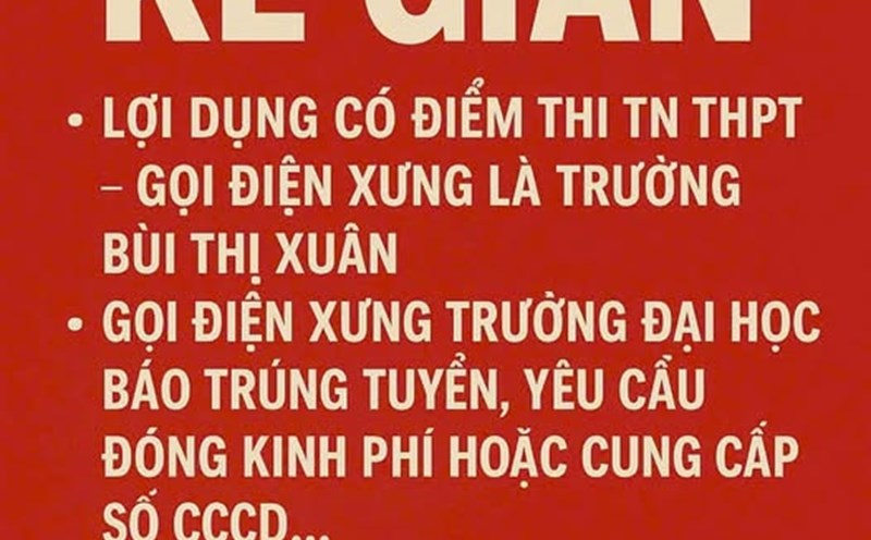 Bui Thi Xuan High School issued a warning to parents and 12th graders. Photo: School.