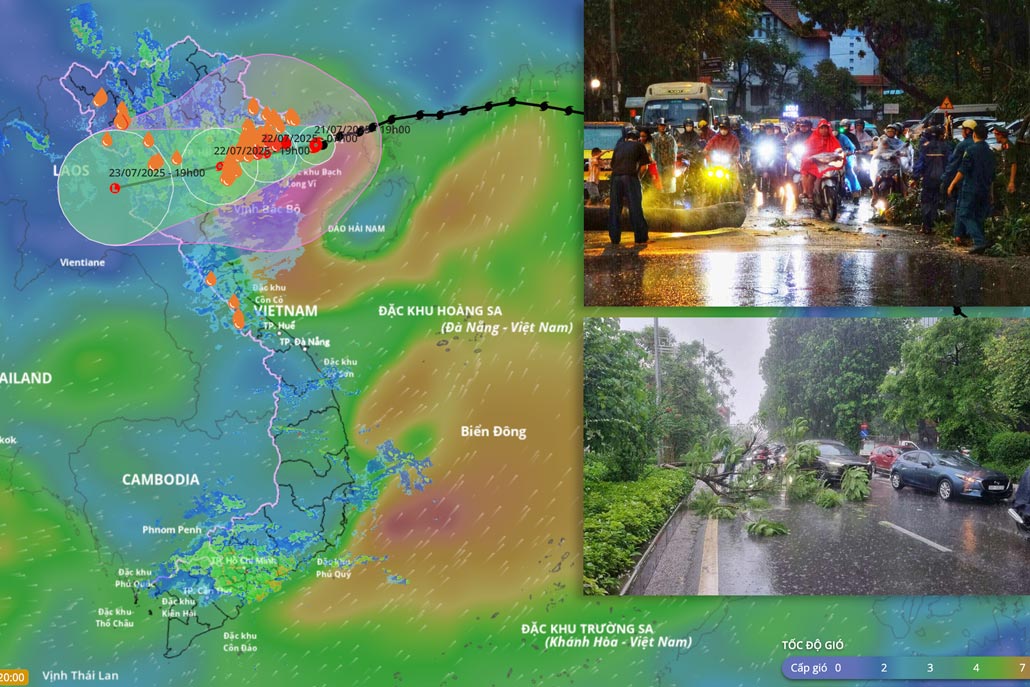 Forecast of heavy rain and strong winds due to storm No. 3 in Hanoi