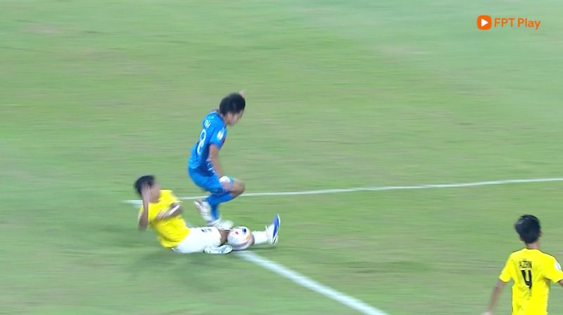 U23 Philippines won 2-0 against U23 Brunei. Photo cut from FPT Play video