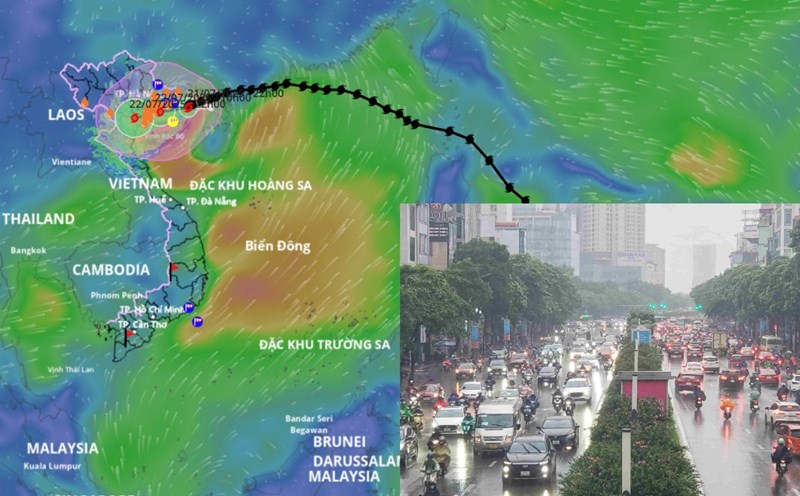 Storm No. 3 Wipha is forecast to make landfall in Hai Phong - Thanh Hoa from noon to tomorrow afternoon, July 21. Storm location source: Vietnam Disaster Monitoring System