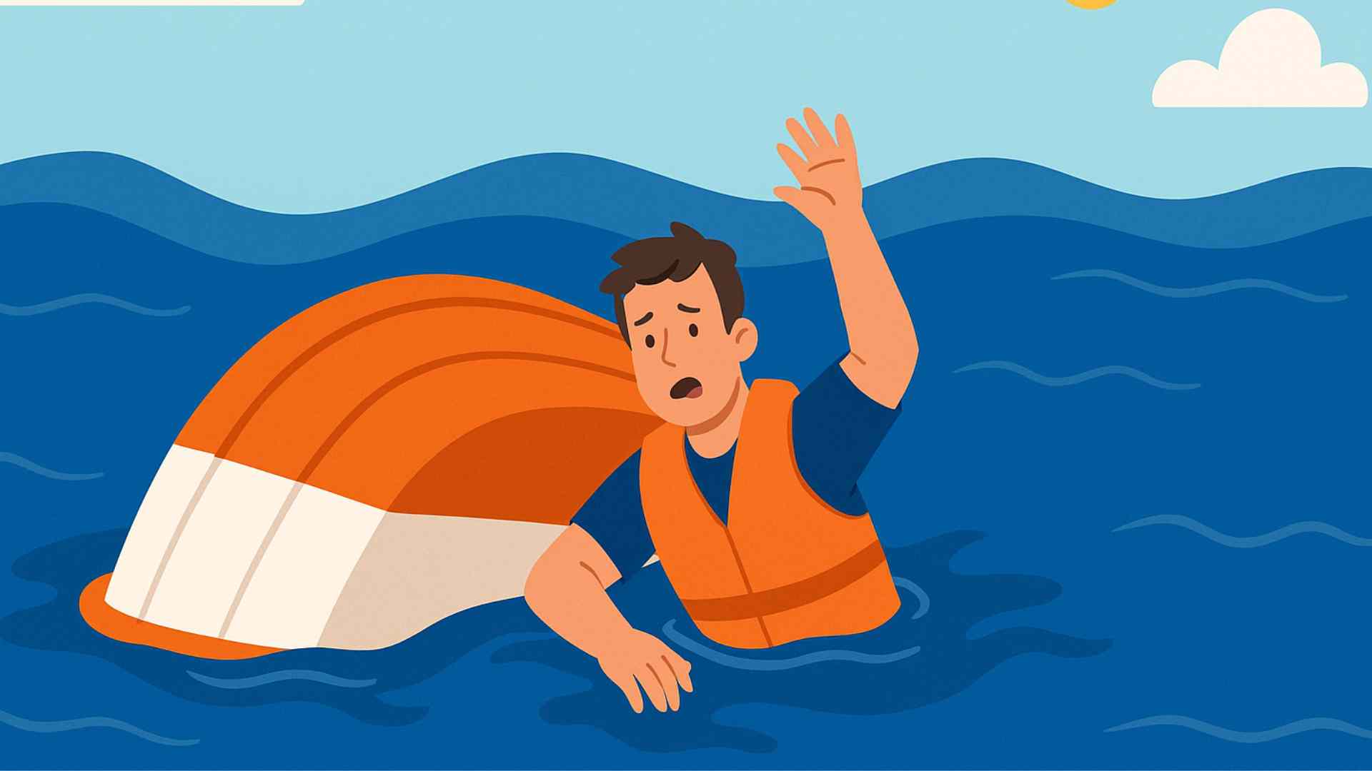 배를 뒤집을 때 탈출 기술. 그래픽 이미지: 호앙록