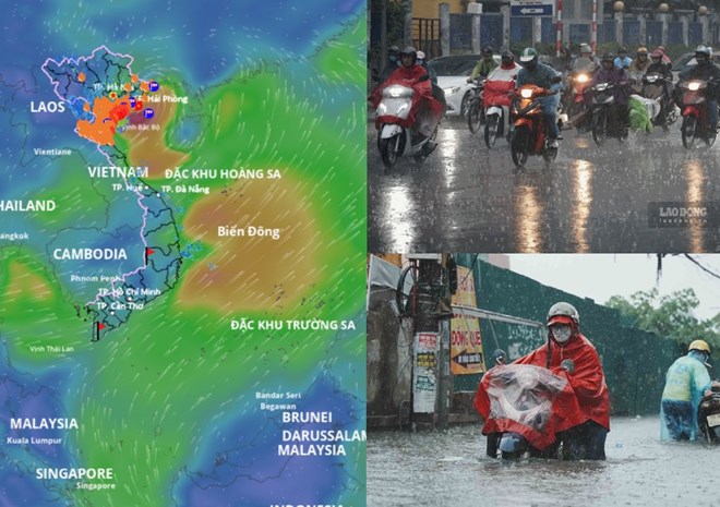 Bão số 3 Wipha đã vào đến ven bờ Hải Phòng - Ninh Bình, giật cấp 12